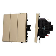 Механизм выключателя трехклавишный непроходной Arlight SWT-NOBE-MK03-SFPL-GD (230V, 10A) (Золотой песок) 061798