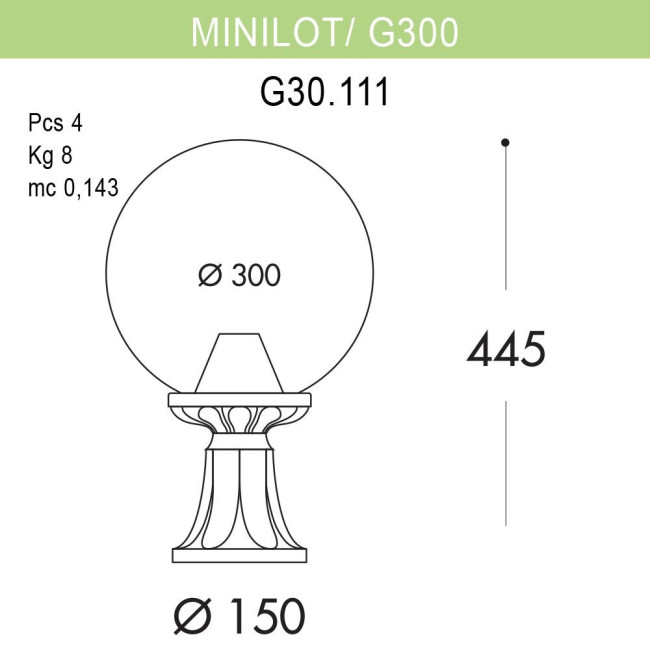 Уличный светильник Fumagalli Minilot/G300 G30.111.000.BZE27 Уличный светильник Fumagalli Minilot/G300 G30.111.000.BZE27