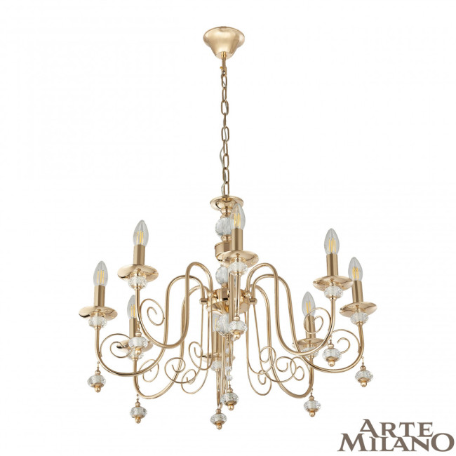 Подвесная люстра Arte Milano 346109/8 FGD Подвесная люстра Arte Milano 346109/8 FGD