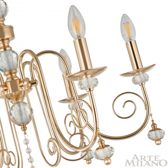 Подвесная люстра Arte Milano 346109/8 FGD Подвесная люстра Arte Milano 346109/8 FGD