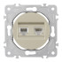 Розетка телефонная RJ11 + компьютерная RJ45 Arte Milano 202.44-1.shampan Розетка телефонная RJ11 + компьютерная RJ45 Arte Milano 202.44-1.shampan