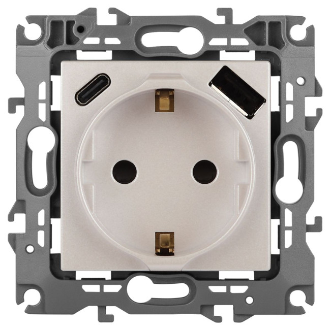 Розетка со шторками с USB type-A+C Эра 12-4108-15 Б0067767 Розетка со шторками с USB type-A+C Эра 12-4108-15 Б0067767