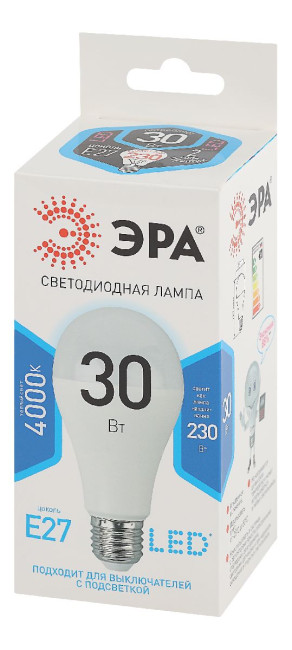 Лампа светодиодная Эра E27 30W 4000K LED A65-30W-840-E27 Б0048016 Лампа светодиодная Эра E27 30W 4000K LED A65-30W-840-E27 Б0048016