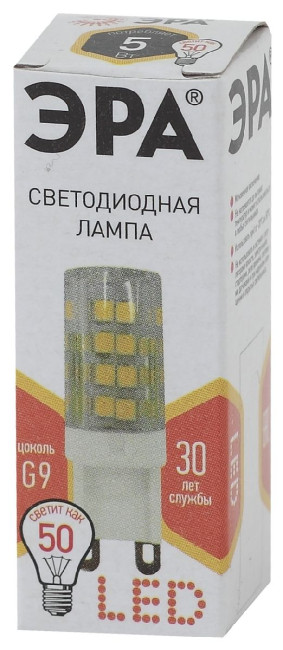 Лампа светодиодная Эра G9 5W 2700K LED JCD-5W-CER-827-G9 Б0027863 Лампа светодиодная Эра G9 5W 2700K LED JCD-5W-CER-827-G9 Б0027863