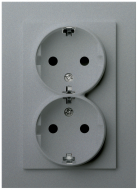 Двойная розетка SHUKO Jasmart с защитными шторками (2P+T) 16A 250V G5504S