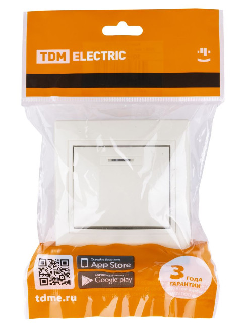 Выключатель одноклавишный с подсветкой Таймыр TDM Electric SQ1814-0104 Выключатель одноклавишный с подсветкой Таймыр TDM Electric SQ1814-0104