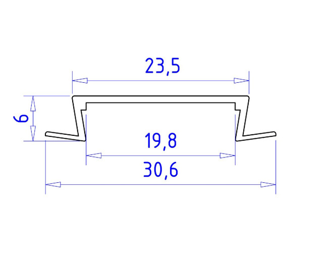 Алюминиевый встраиваемый профиль Ambrella Light Alum Profile GP1100AL Алюминиевый встраиваемый профиль Ambrella Light Alum Profile GP1100AL