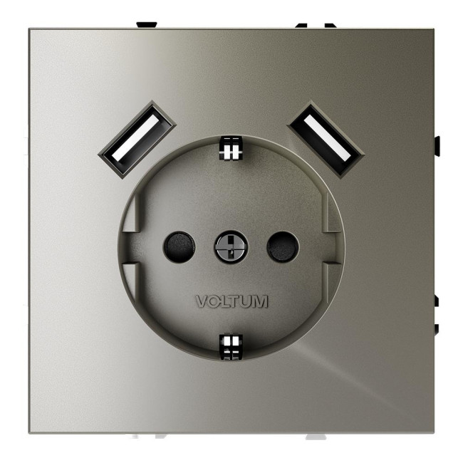 Розетка с USB, А+А Voltum S70 VLS040404 (шелк)
