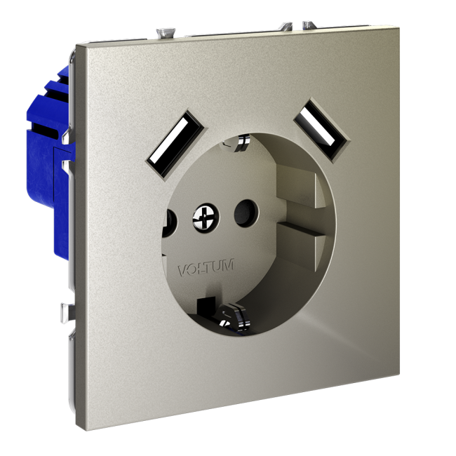 Розетка с USB, А+А Voltum S70 VLS040404 (шелк)