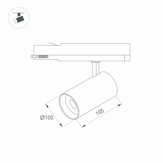 Трековый светодиодный светильник Arlight LGD-Nika-4TR-R100-30W Warm3000 031173 Трековый светодиодный светильник Arlight LGD-Nika-4TR-R100-30W Warm3000 031173