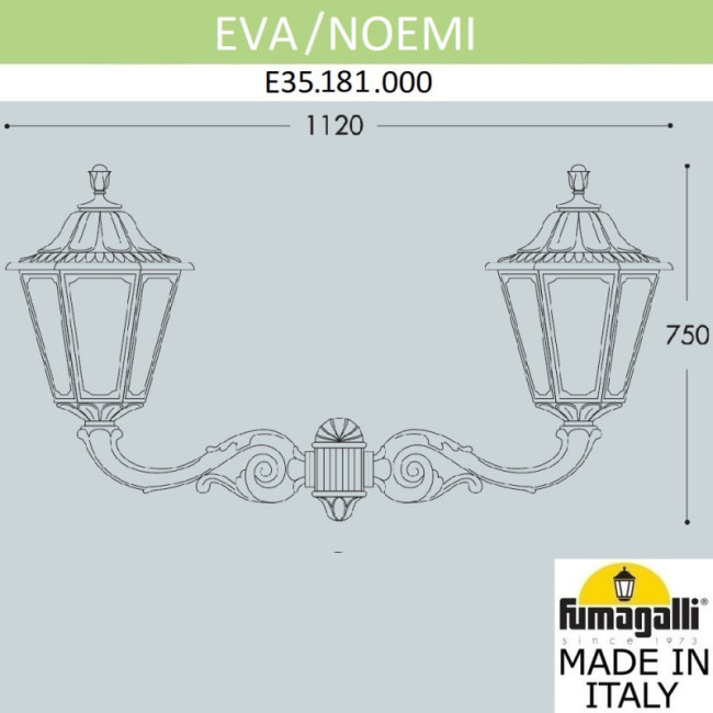 Уличный настенный светильник Fumagalli E35.181.000.WYH27 Уличный настенный светильник Fumagalli E35.181.000.WYH27