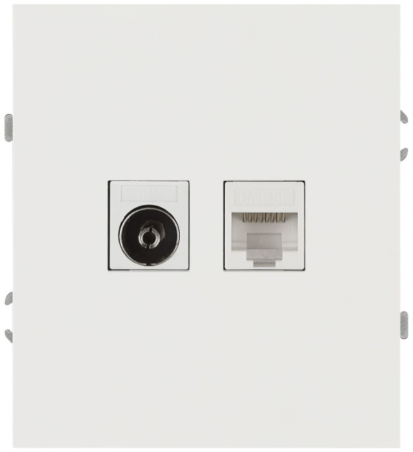 Розетка ЭРА Arktik 16-3110-01 комбинированная RJ45+TV белый Б0070494