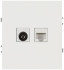 Розетка ЭРА Arktik 16-3110-01 комбинированная RJ45+TV белый Б0070494