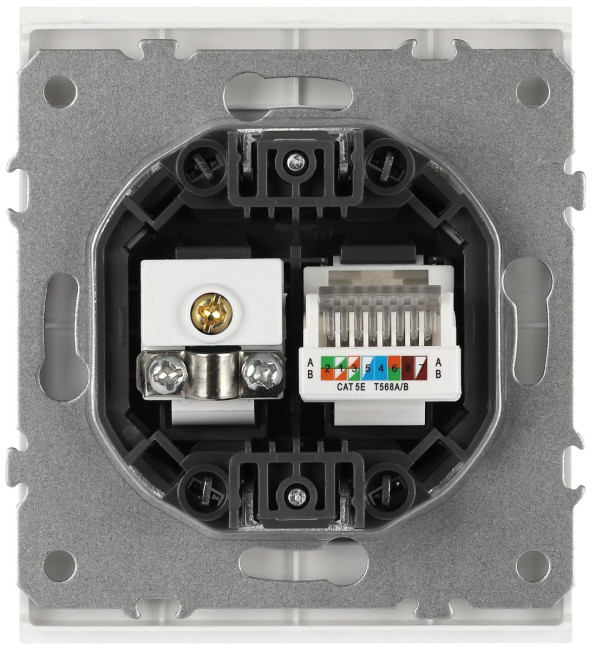 Розетка ЭРА Arktik 16-3110-01 комбинированная RJ45+TV белый Б0070494