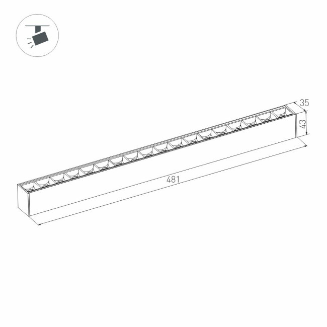 Трековый магнитный светильник Arlight MAG-LASER-45-L480-18W Day4000 (BK, 15 deg, 24V, DALI) 046542 Трековый магнитный светильник Arlight MAG-LASER-45-L480-18W Day4000 (BK, 15 deg, 24V, DALI) 046542