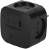 Разветвитель электрический ЭРА SP-4-3USBAC-B на 4 розетки + 3 USB A+C со шторками 10А черный Б0069084