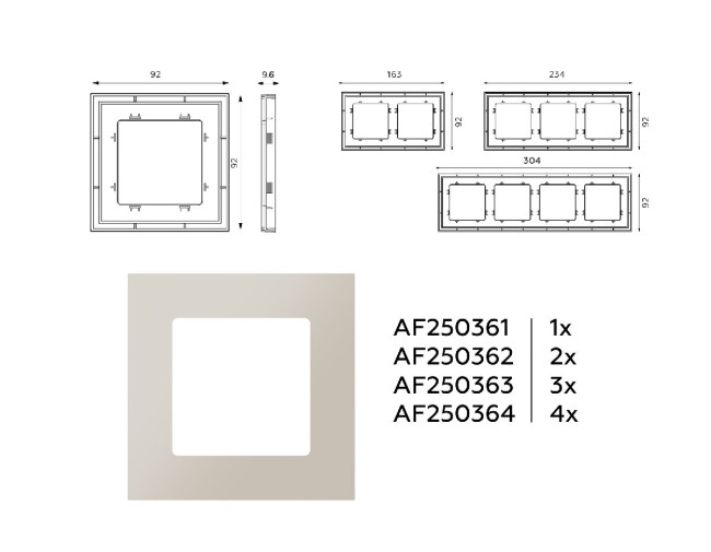 Рамка двухместная Ambrella Volt Qubi AF250362 Рамка двухместная Ambrella Volt Qubi AF250362