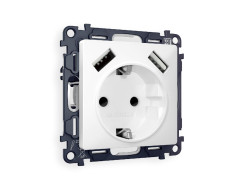 Комплект механизма розетки 2USB A+A 18W (быстрая зарядка) с/з Ambrella Volt Alfa MA129010