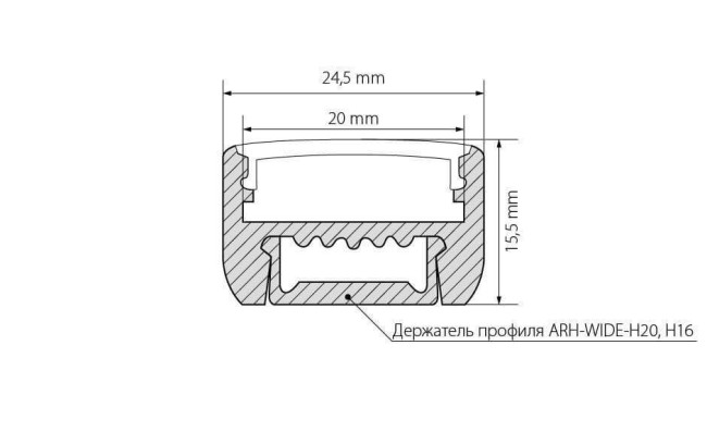 Профиль Arlight ARH-WIDE-H16-2000 ANOD 018816 Профиль Arlight ARH-WIDE-H16-2000 ANOD 018816