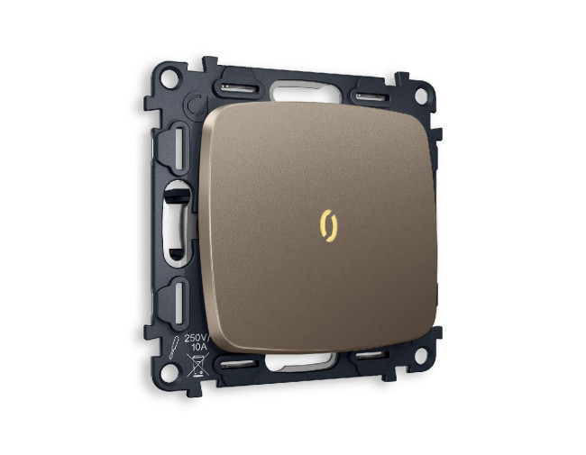 Комплект механизма 1-кл выключателя с подсветкой Ambrella Volt Omega MO632010 Комплект механизма 1-кл выключателя с подсветкой Ambrella Volt Omega MO632010