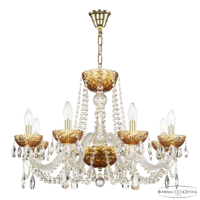 Подвесная люстра Bohemia Ivele Crystal 5402/8/240 G Amber/M-1F Подвесная люстра Bohemia Ivele Crystal 5402/8/240 G Amber/M-1F