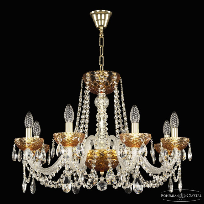Подвесная люстра Bohemia Ivele Crystal 5402/8/240 G Amber/M-1F Подвесная люстра Bohemia Ivele Crystal 5402/8/240 G Amber/M-1F