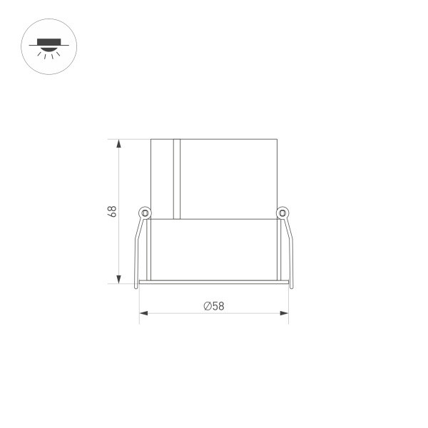 Встраиваемый светильник Arlight MS-Atlas-Built-R58-10W Warm3000 035454 Встраиваемый светильник Arlight MS-Atlas-Built-R58-10W Warm3000 035454