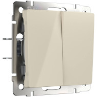 Выключатель двухклавишный проходной Werkel слоновая кость W1122003 4690389155628 Выключатель двухклавишный проходной Werkel слоновая кость W1122003 4690389155628