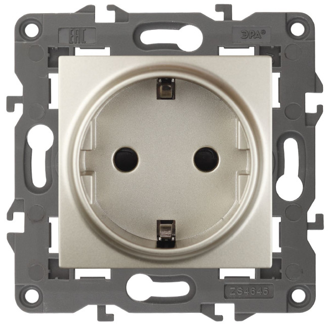 Розетка 2P+E Schuko со шторками Эра 14-2102-04 Б0034275 Розетка 2P+E Schuko со шторками Эра 14-2102-04 Б0034275