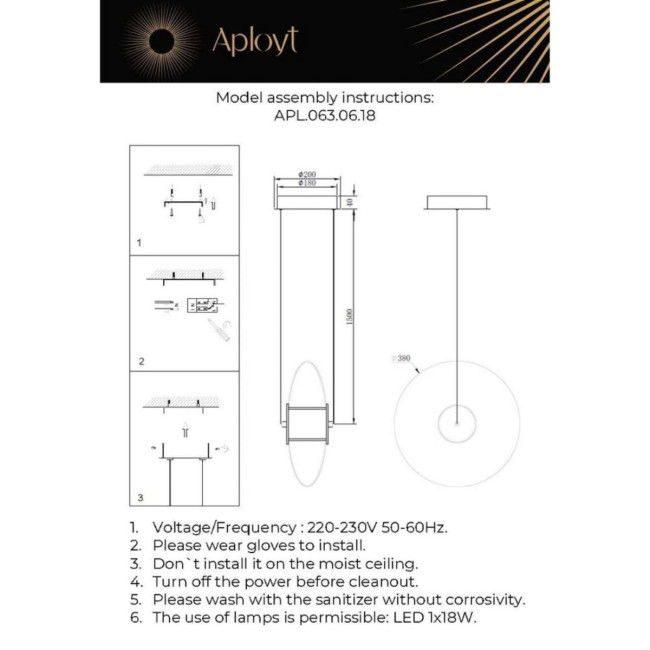 Подвесной светильник Aployt Maritt APL.063.06.18 Подвесной светильник Aployt Maritt APL.063.06.18
