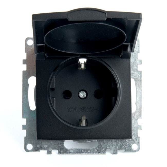 Розетка 1-местная с/з с защитной шторкой Stekker Катрин 39608 Розетка 1-местная с/з с защитной шторкой Stekker Катрин 39608