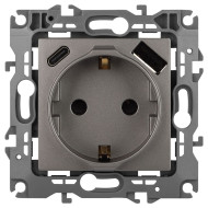 Розетка со шторками с USB type-A+C Эра 12-4108-16 Б0067762