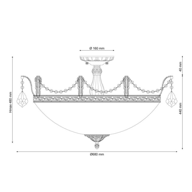 Потолочный светильник Lucia Tucci Barletta 182.10 D720 Coffe Gold Потолочный светильник Lucia Tucci Barletta 182.10 D720 Coffe Gold