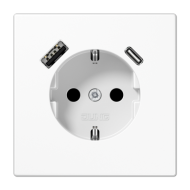 Розетка 2K+З USB Typ AC Jung LS1520-15CAWW Розетка 2K+З USB Typ AC Jung LS1520-15CAWW