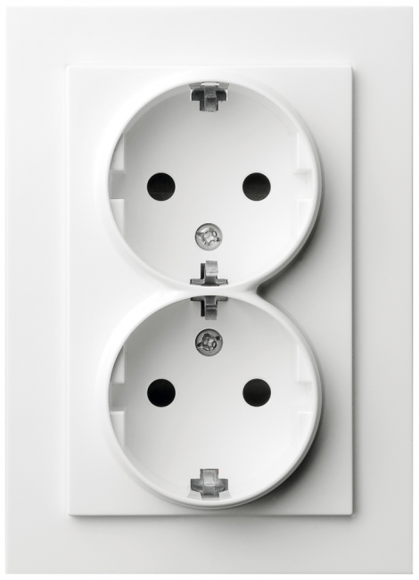 Двойная розетка SHUKO Jasmart с защитными шторками 16A 250V 2P+T белый глянцевый G5504W Двойная розетка SHUKO Jasmart с защитными шторками 16A 250V 2P+T белый глянцевый G5504W