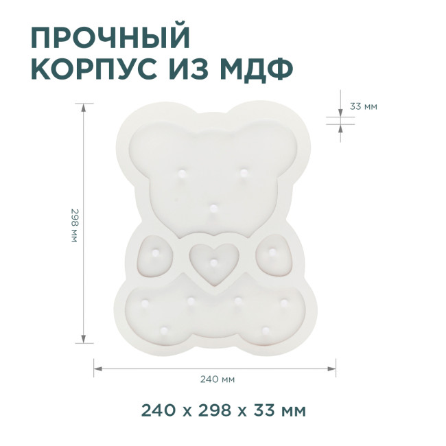 Светодиодный ночник Apeyron Мишка теплый белый 2хААА МДФ 12-176 Светодиодный ночник Apeyron Мишка теплый белый 2хААА МДФ 12-176