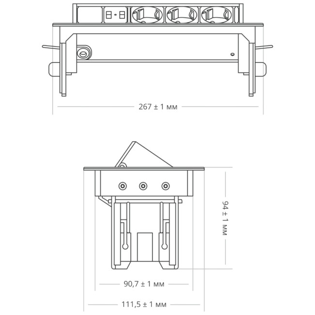 Блок розеток 47 (3 секции и 2 USB) Mebax 00-00001164 Блок розеток 47 (3 секции и 2 USB) Mebax 00-00001164