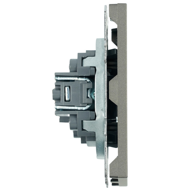 Розетка HDMI 2.0 Type A (механизм) Stekker Эмили RST00-5118-09 антрацит soft touch 50168 Розетка HDMI 2.0 Type A (механизм) Stekker Эмили RST00-5118-09 антрацит soft touch 50168