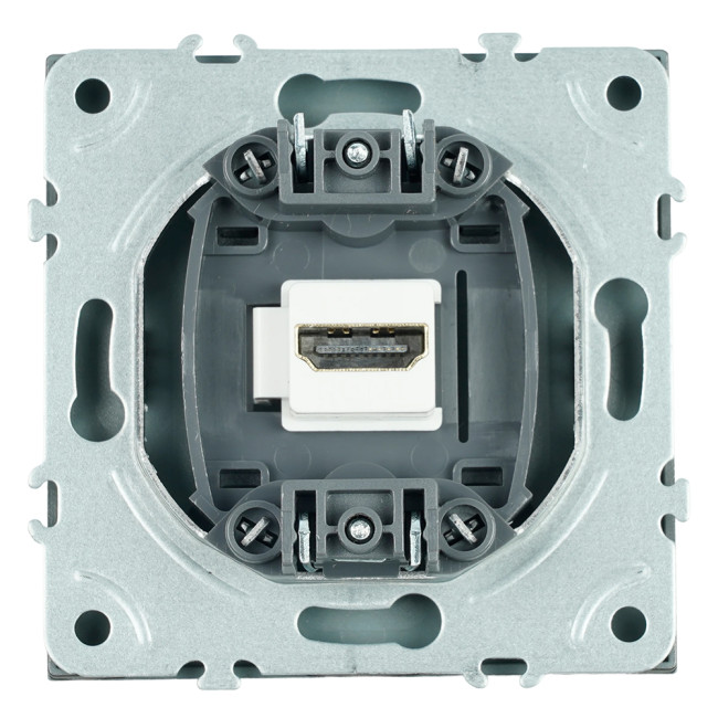 Розетка HDMI 2.0 Type A (механизм) Stekker Эмили RST00-5118-09 антрацит soft touch 50168 Розетка HDMI 2.0 Type A (механизм) Stekker Эмили RST00-5118-09 антрацит soft touch 50168