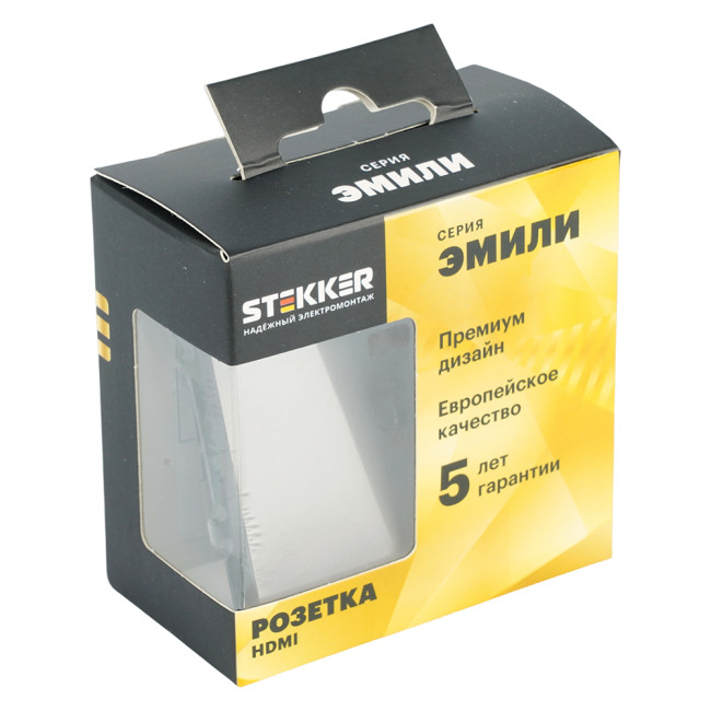 Розетка HDMI 2.0 Type A (механизм) Stekker Эмили RST00-5118-09 антрацит soft touch 50168 Розетка HDMI 2.0 Type A (механизм) Stekker Эмили RST00-5118-09 антрацит soft touch 50168