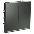 Проходной переключатель двухклавишный с подсветкой Voltum S70 VLS020406 (титан) Проходной переключатель двухклавишный с подсветкой Voltum S70 VLS020406 (титан)