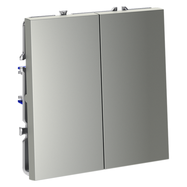 Проходной переключатель двухклавишный Voltum S70 VLS020305 (сталь) Проходной переключатель двухклавишный Voltum S70 VLS020305 (сталь)