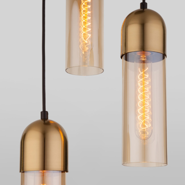 Подвесная люстра Eurosvet Airon 50180/3 янтарный Подвесная люстра Eurosvet Airon 50180/3 янтарный