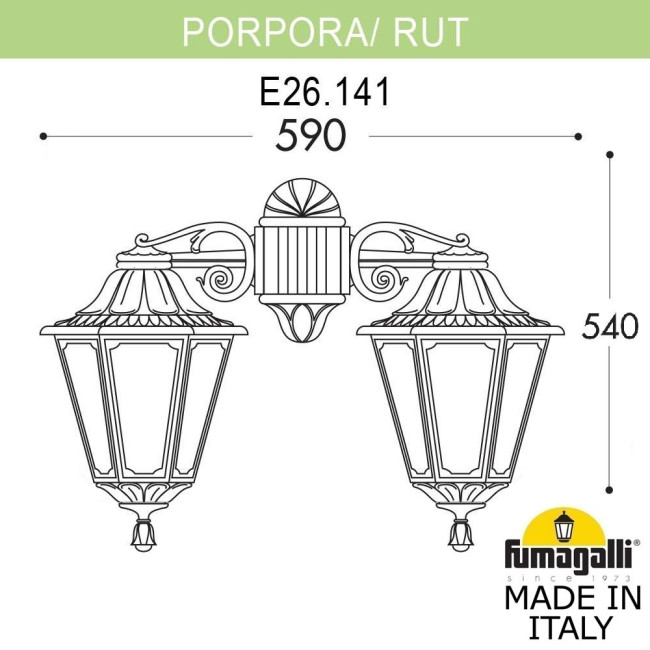 Уличный настенный светильник Fumagalli PORPORA/RUT DN E26.141.000.AXE27DN Уличный настенный светильник Fumagalli PORPORA/RUT DN E26.141.000.AXE27DN
