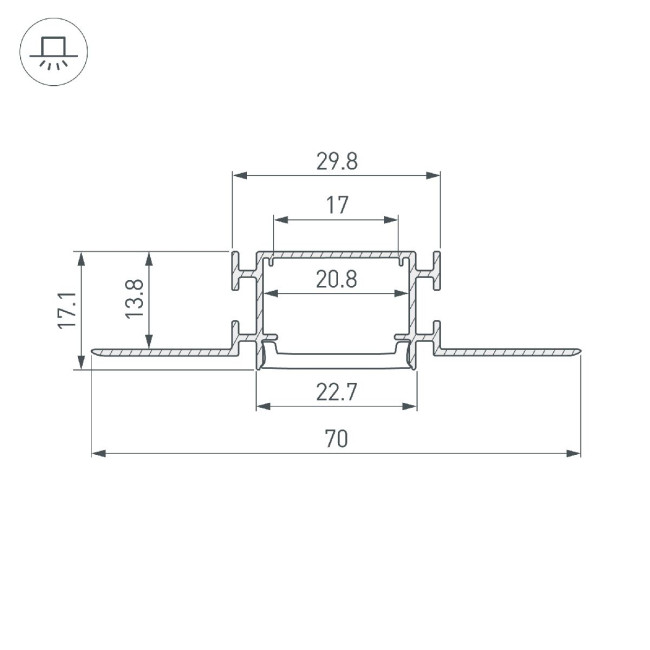 Профиль Arlight FANTOM-W23-2000 ANOD 040330 Профиль Arlight FANTOM-W23-2000 ANOD 040330