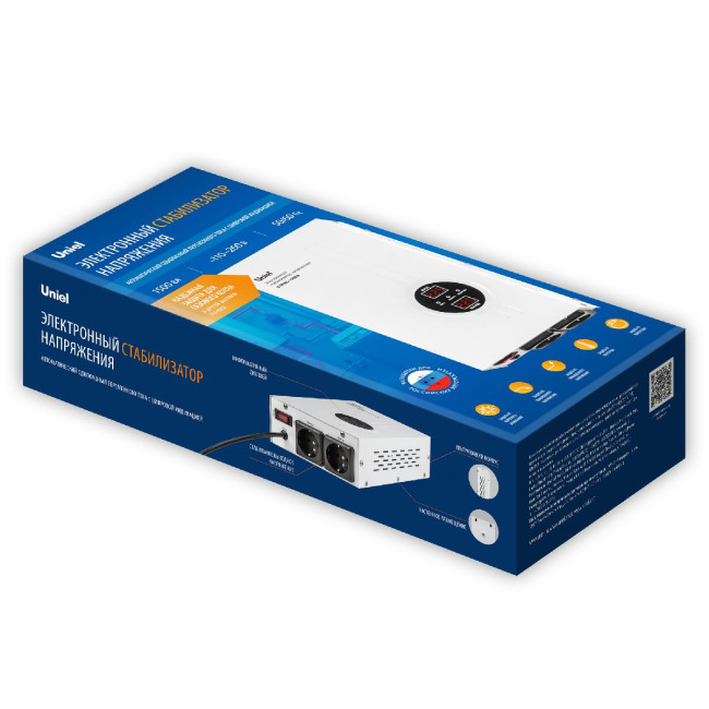 Стабилизатор напряжения Uniel U-DTRS-1500W UL-00010578 Стабилизатор напряжения Uniel U-DTRS-1500W UL-00010578