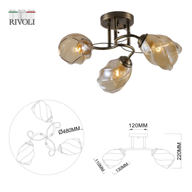 Потолочная люстра Rivoli Bruna 9130-303 Б0054736