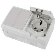 Розетка одноместная с/з + выключатель двухклавишный Stekker Велена PST16-21-54/10-221-54 49729 Розетка одноместная с/з + выключатель двухклавишный Stekker Велена PST16-21-54/10-221-54 49729