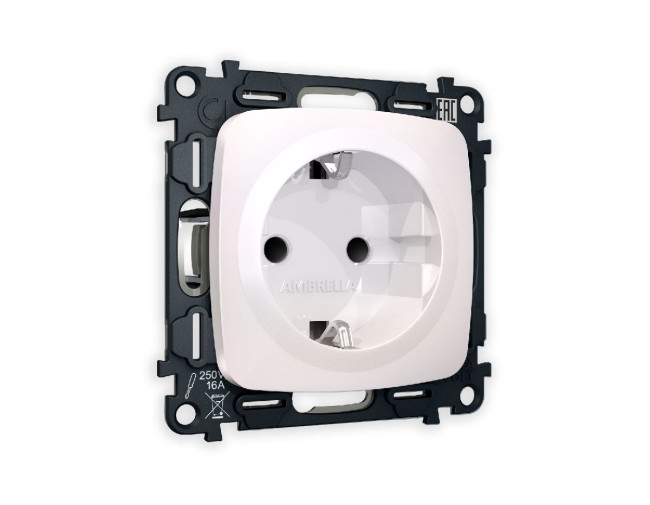 Комплект механизма розетки с/з со шторками Ambrella Volt Omega MO207010