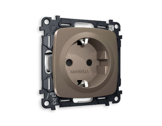 Комплект механизма розетки с/з со шторками Ambrella Volt Omega MO637010 Комплект механизма розетки с/з со шторками Ambrella Volt Omega MO637010